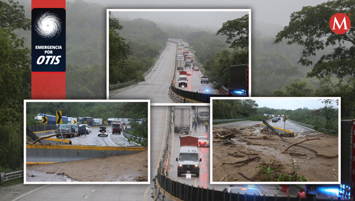 Afectaciones el autopista del Sol tras huracán Otis (Foto: Jorge Carballo)