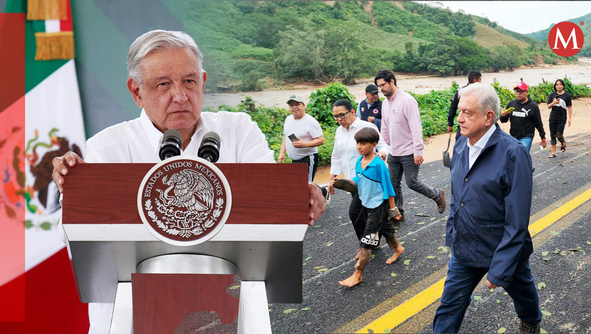 AMLO visita Acapulco tras llegada de 'Otis'. (Diseño: Óscar Ávila)