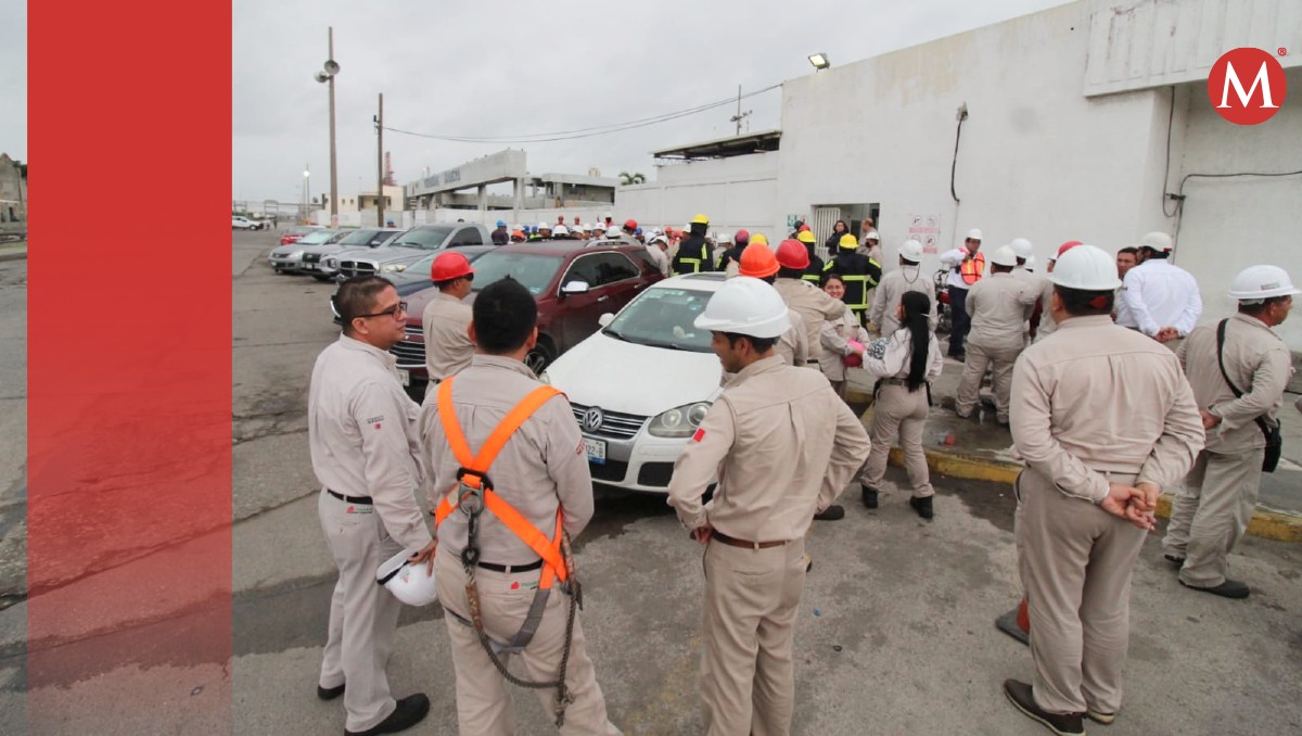 Simulacro en refinería Madero. (Yazmín Sánchez)