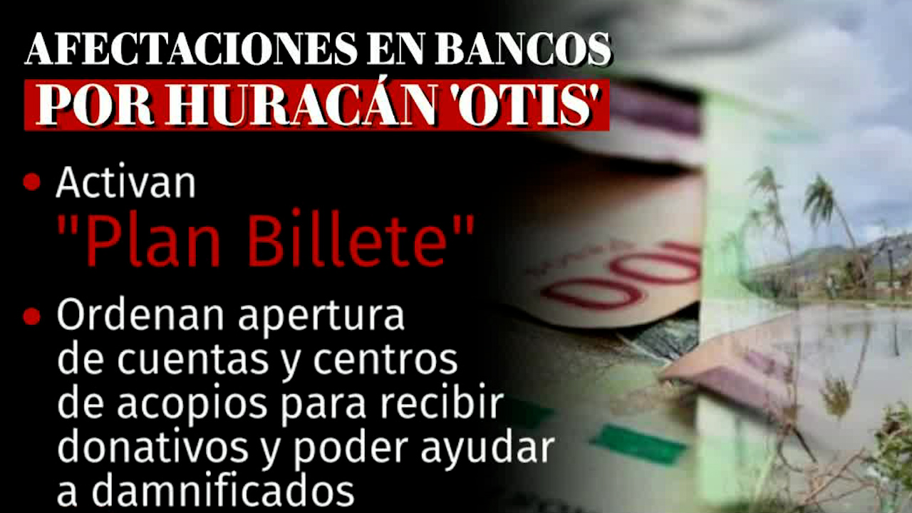 Bancos activan "Plan Billetes" ante afectaciones del huracán “Otis” en Guerrero
