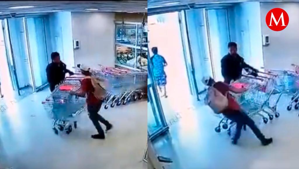 Una cámara de seguridad captó lo que ocurrió en un supermercado de Chile.