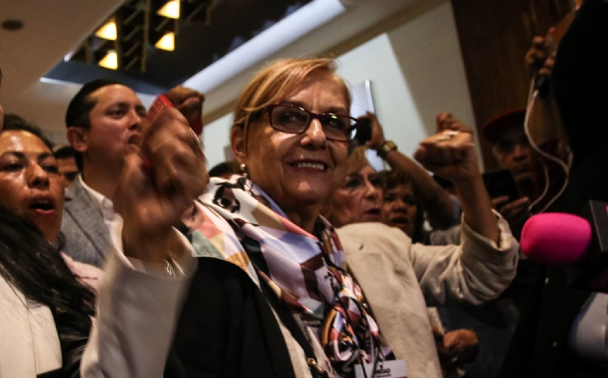 Martha Lucía Mícher durante la conferencia de prensa en el Senado. | Cuartoscuro