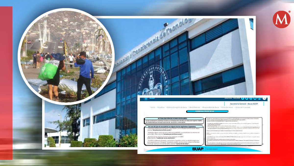 Anuncia BUAP becas para alumnos afectados por huracán Otis | Diseño Milenio