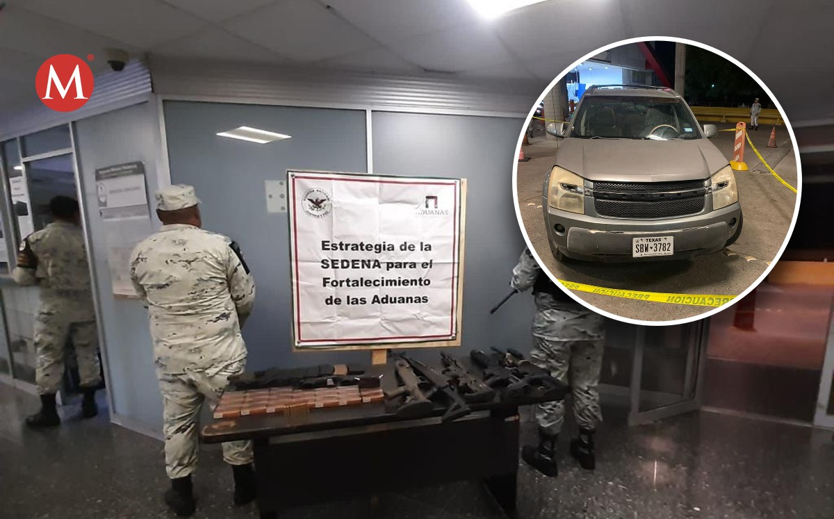 Decomisan camioneta con armas en Puente Internacional en Matamoros