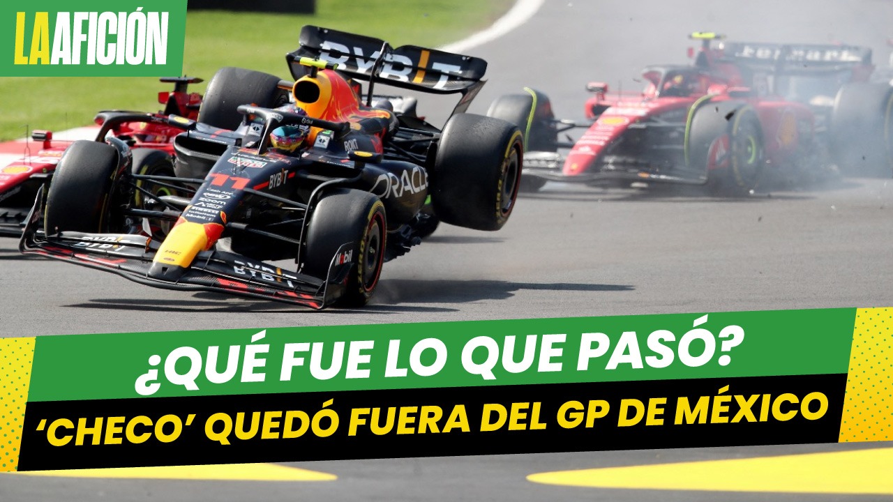 Sergio Pérez quedó fuera de la carrera tras choque con Leclerc