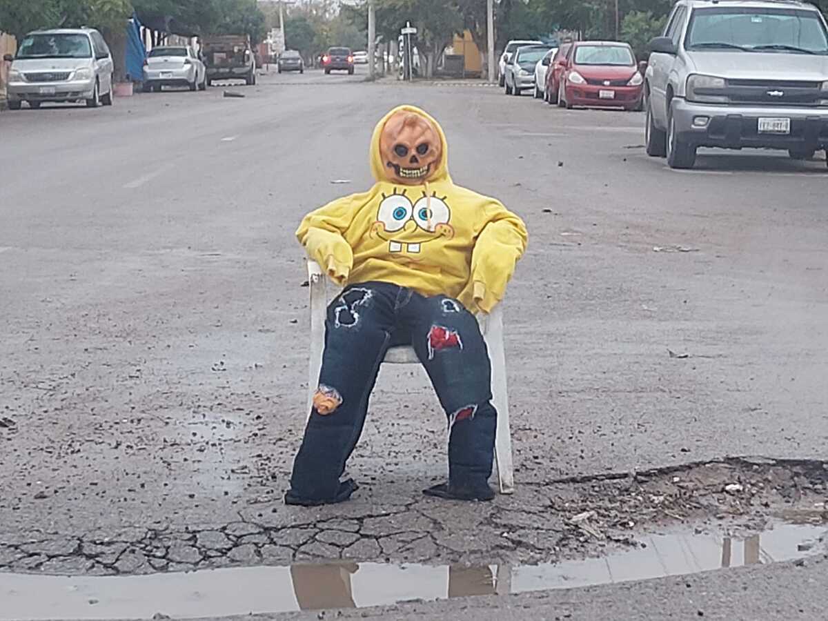 El bache del terror.