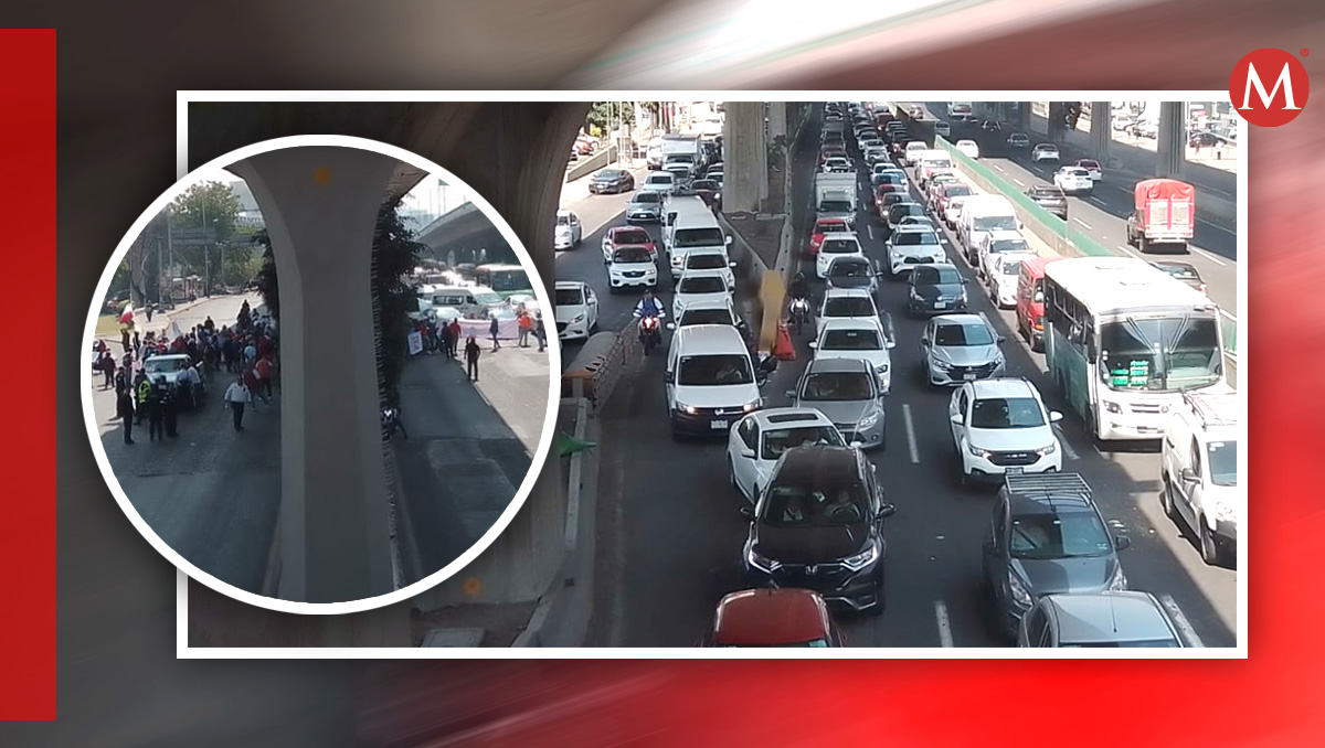 El bloque, a la altura de Periférico Norte, generó un importante congestionamiento vehicular | (Diseño: Milenio)