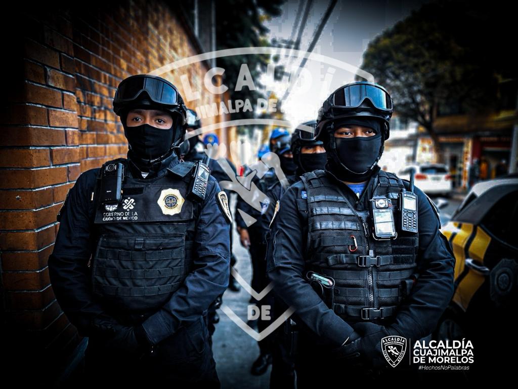 Policías en Cuajimalpa. (Especial)