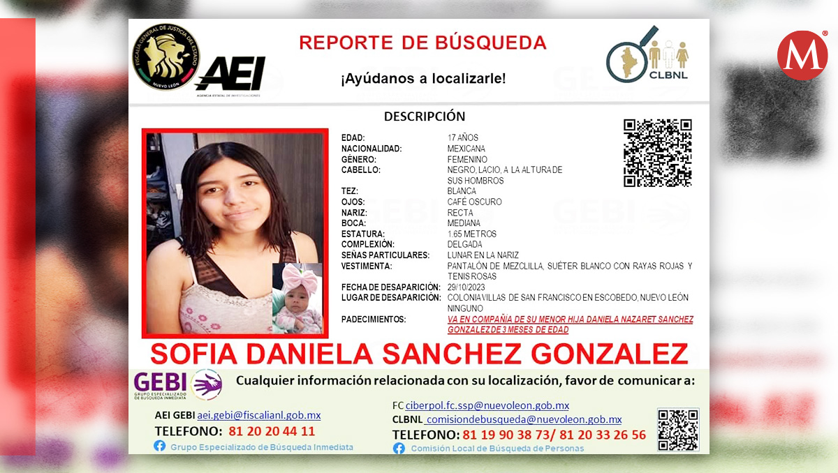 Desaparece menor de 17 años con su bebé de 3 meses en Escobedo, NL   | Especial