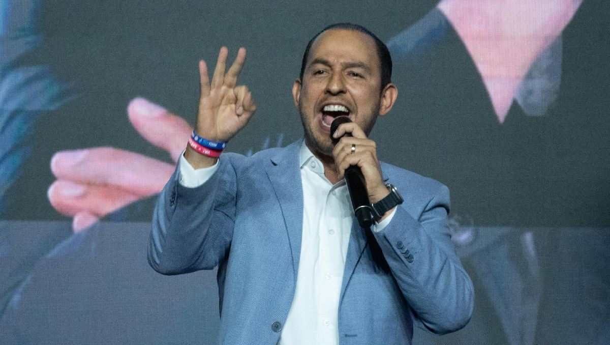 El líder nacional del PAN, Marko Cortés, durante el Encuentro Nacional Mujeres de Acción. | Cuartoscuro