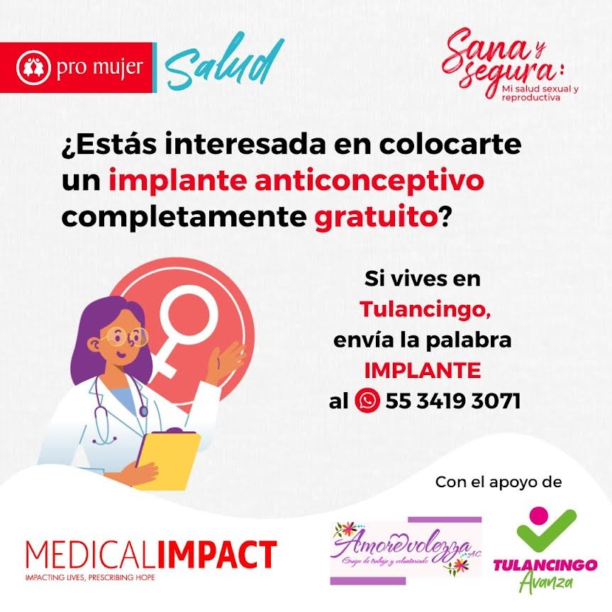 El objetivo es cuidar y proteger la salud de las mujeres de Tulancingo