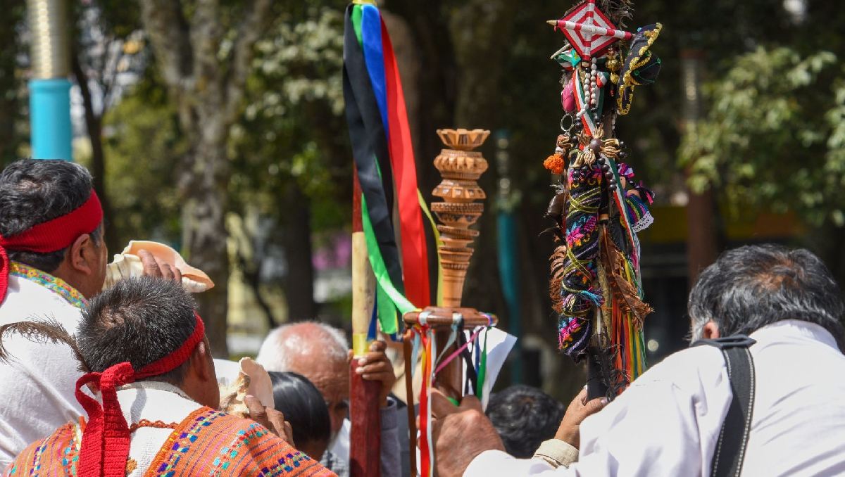 Representantes de pueblos originarios durante una concentración en Toluca | (Cuartoscuro)
