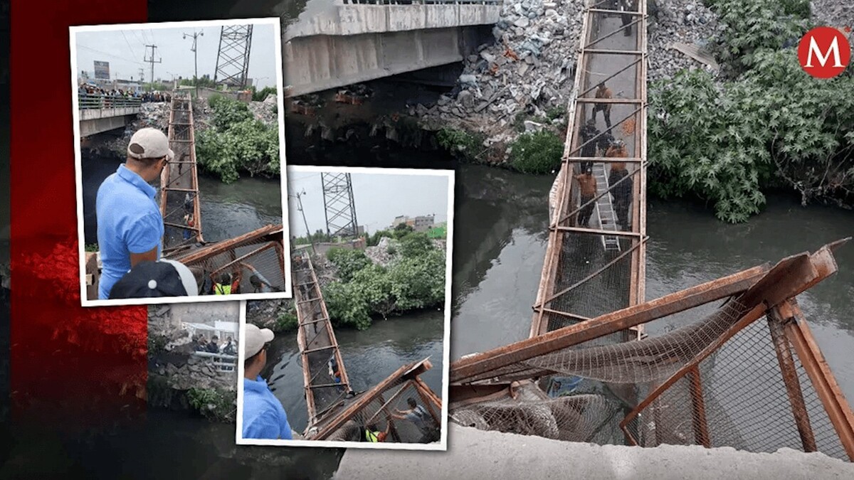 Colapsa puente peatonal en límites de Neza y Chimalhuacán; hay 15 lesionados