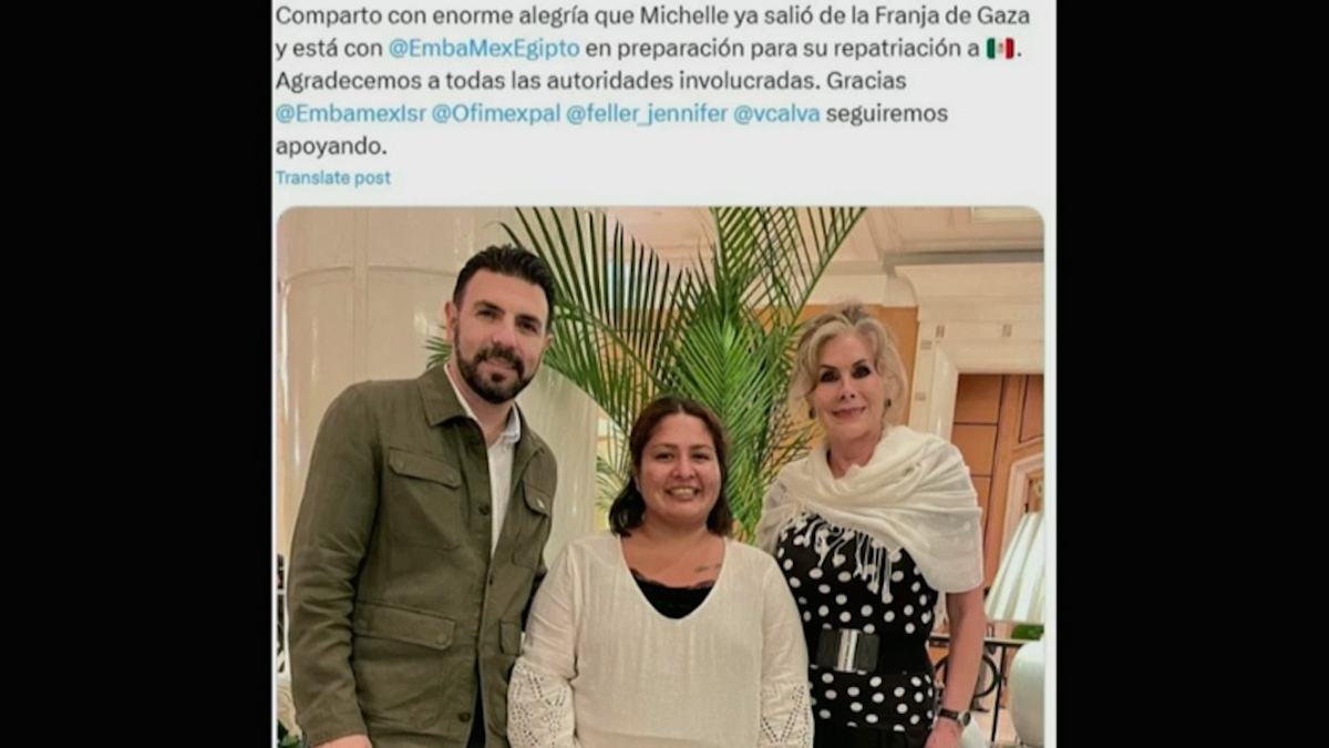 Mexicana que salió de Franja de Gaza ya está en Egipto