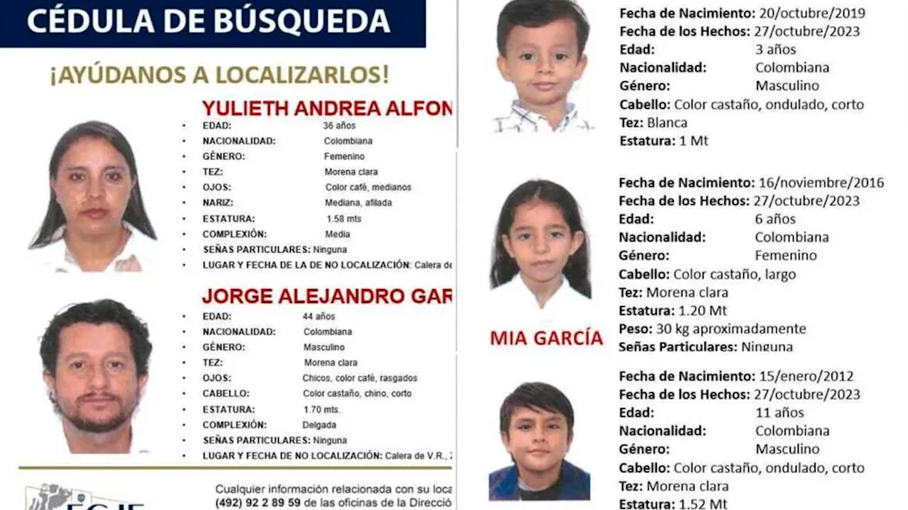 Desaparece familia colombiana en Zacatecas; inician operativo de búsqueda
