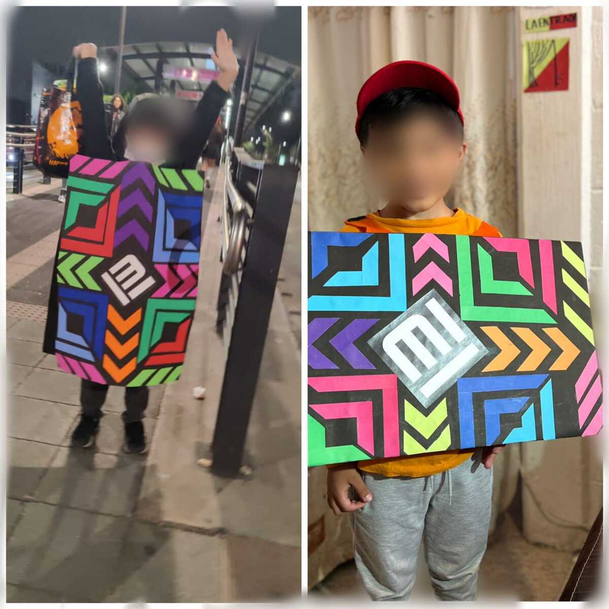 Niños se disfrazan de Tarjeta de Movilidad Integrada.