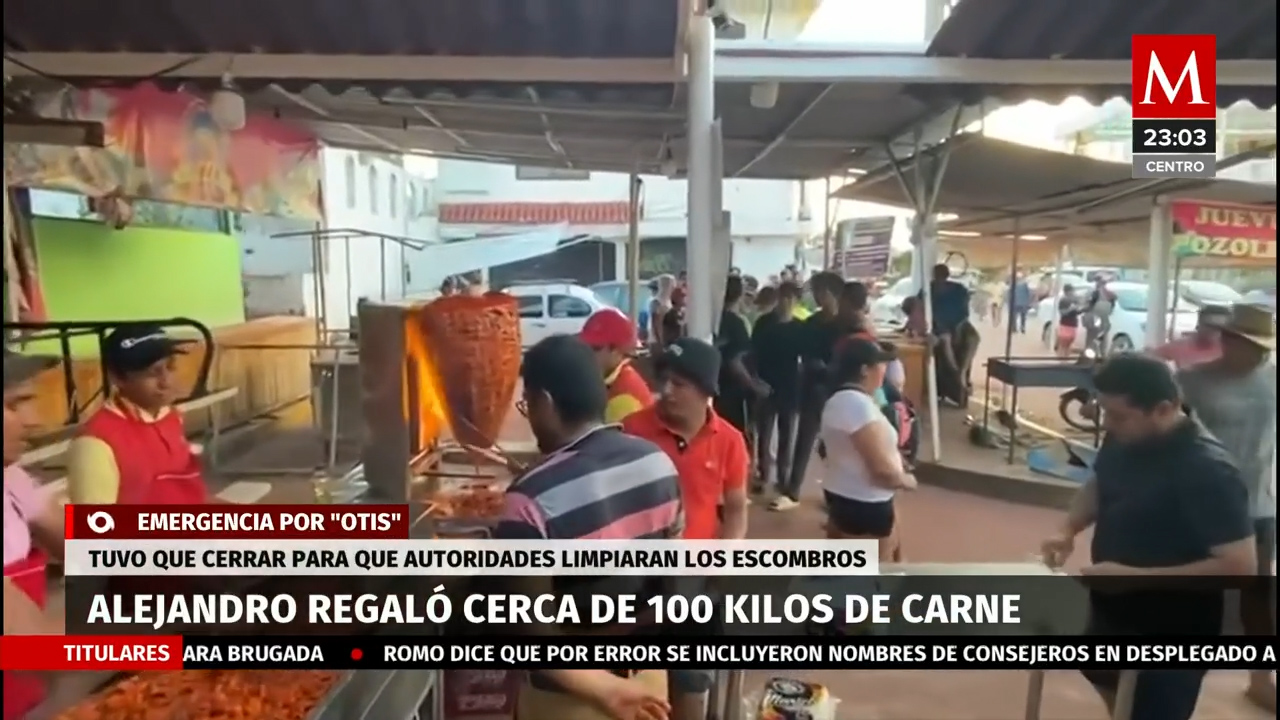 Taquería regaló comida a damnificados por el huracán Otis