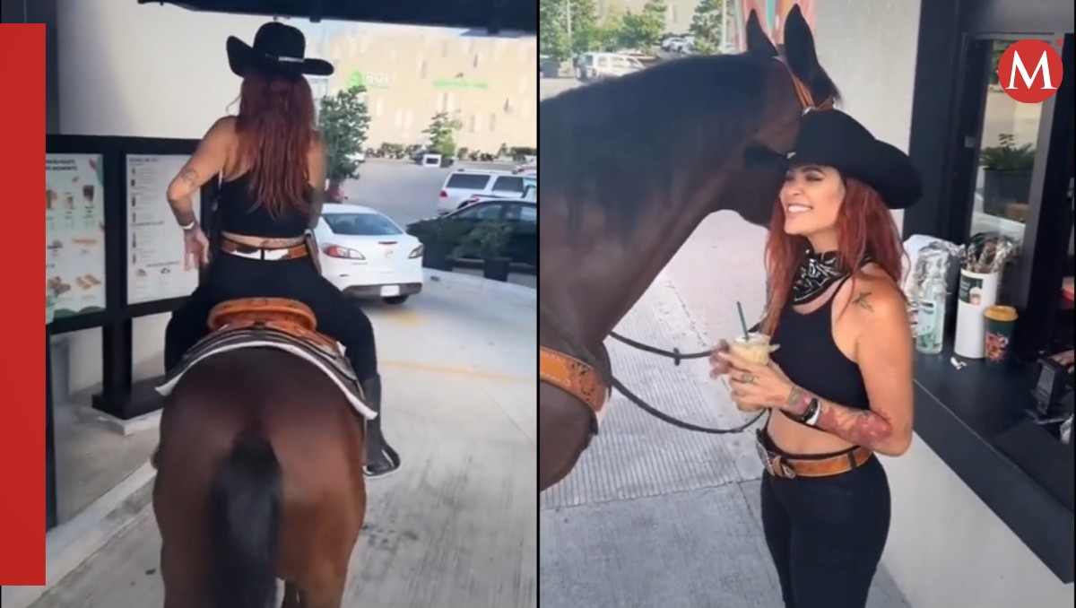 Mujer ordena un Starbucks a caballo y se vuelve viral