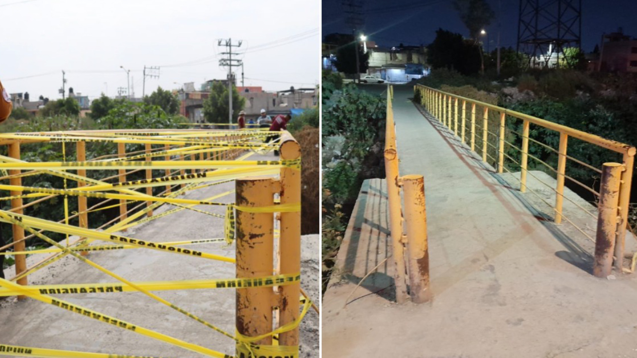 Vecinos de Chimalhuacán reabren puente que gobierno cerró por riesgo de colapso