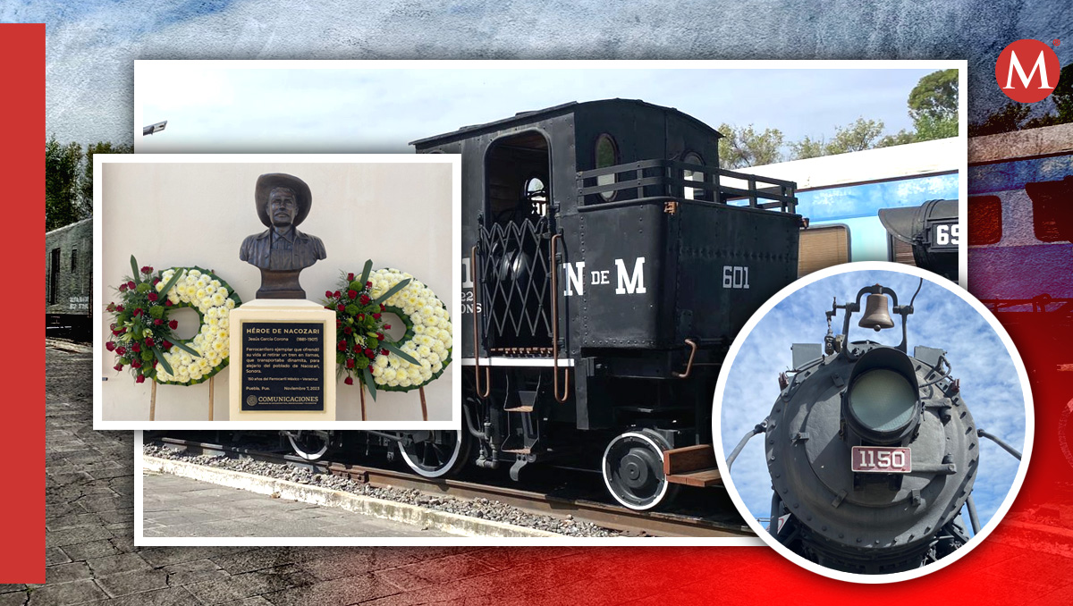 Celebran a ferrocarrileros poblanos y develan busto Héroe de Nacozari | Leslie Mora | Diseño Milenio