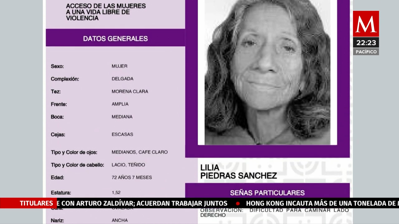 Buscan a Lilia Piedras, mujer de la tercera edad desaparecida en 2020