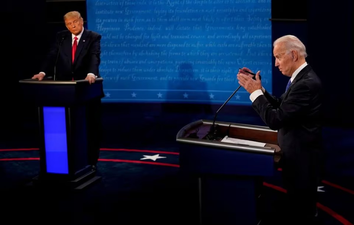 Debate presidencial entre Biden y Trump 2020 (Reuters)