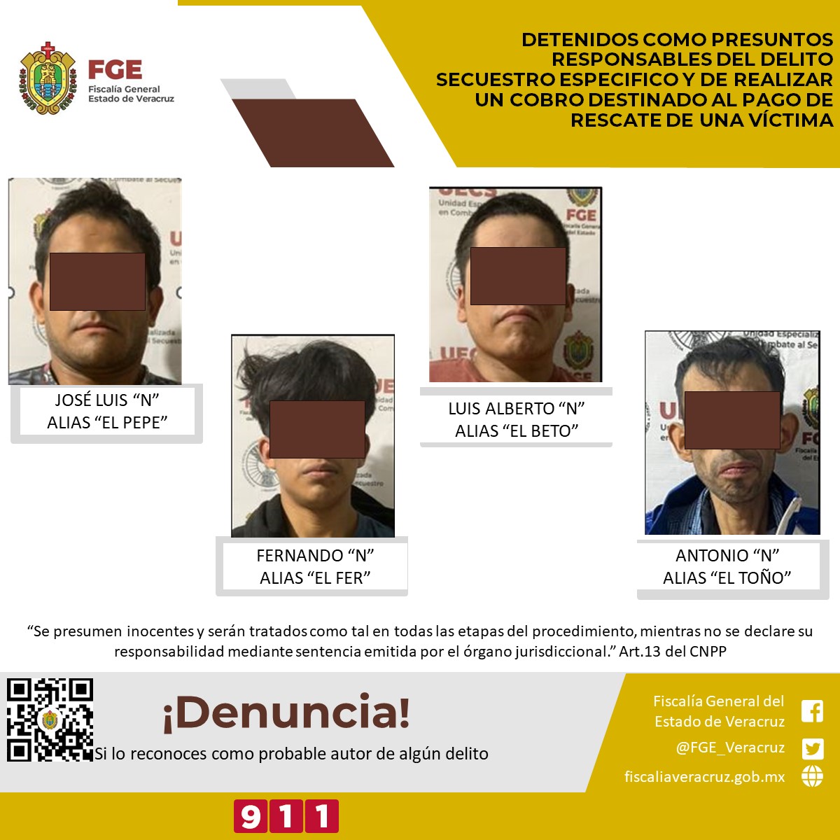 Detienen a presunto grupo de secuestradores en Huatusco, Veracruz