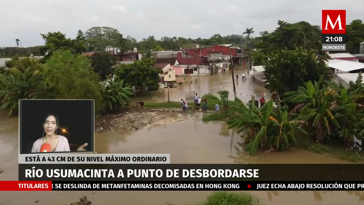 Protección Civil prevé riesgo sobre  desbordamiento del río Usumacinta