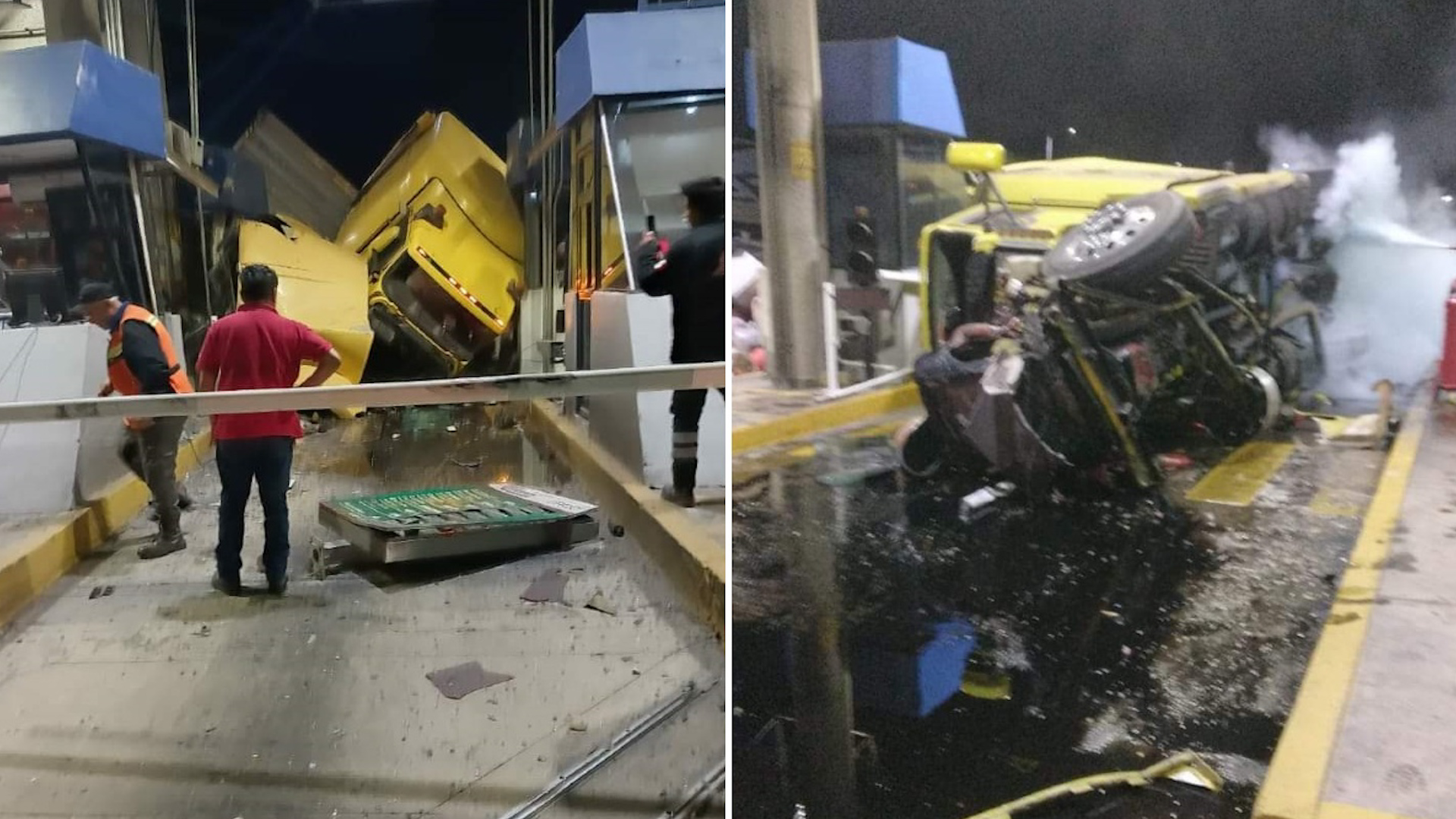 Tráiler se queda sin frenos y choca contra caseta en Michoacán; reportan cuatro muertos
