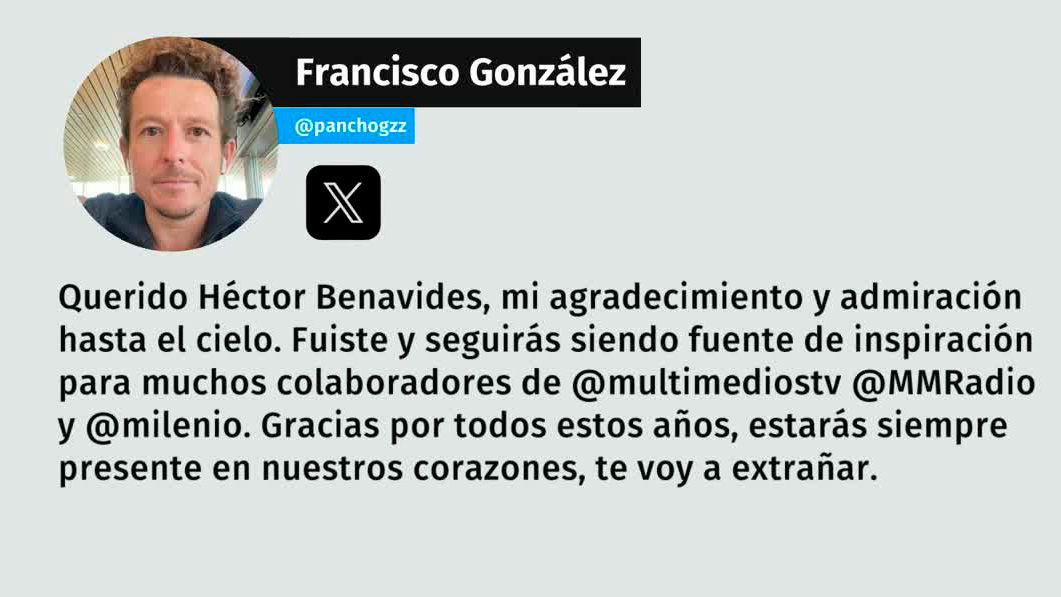 Francisco González externó sus condolencias por el fallecimiento del arquitecto Héctor Benavides