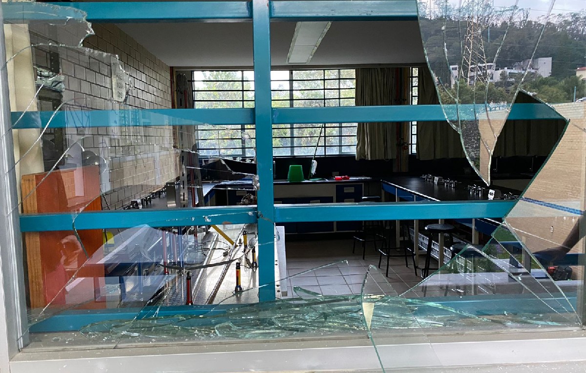Infraestructura dañada en el CCH Sur (Especial)