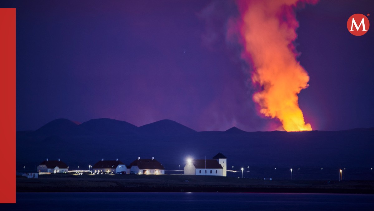 En Islandia, erupción volcánica se convierte en enormes géiseres de lava (AFP)