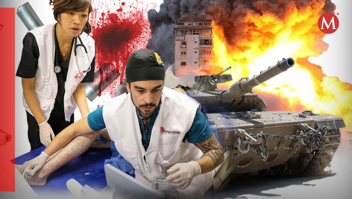 Médicos mexicanos en zona de guerra. | Diseño: Alfredo San Juan