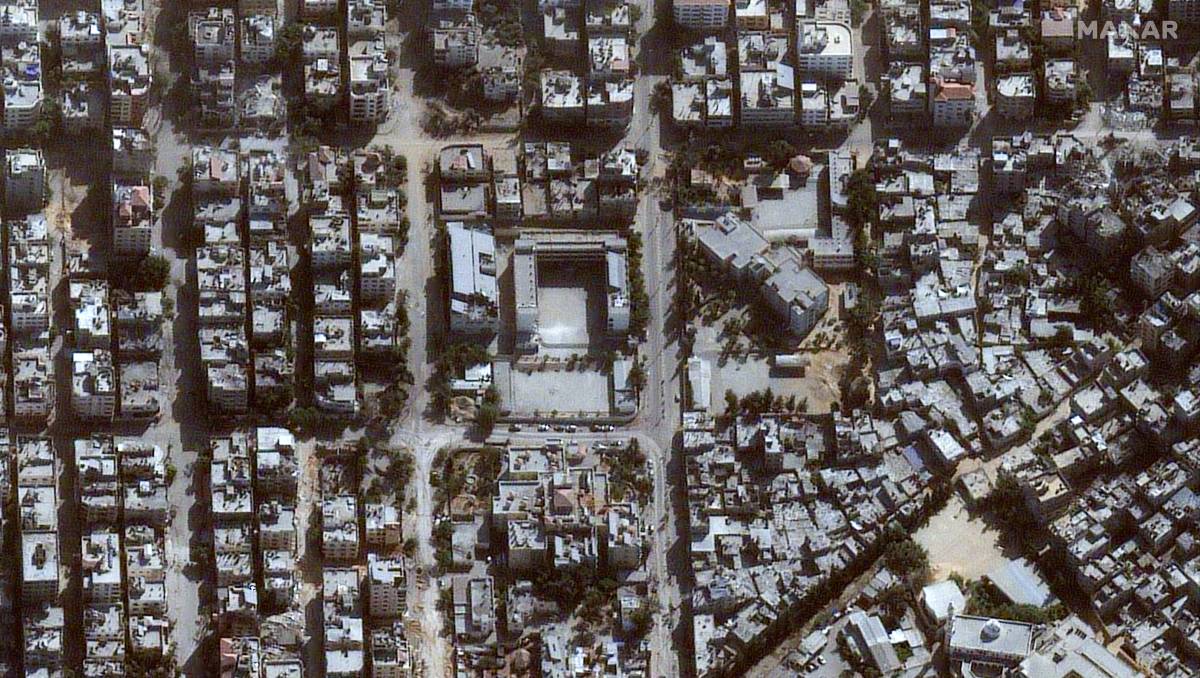 Vista aérea del hospital Rantisi en Gaza | AFP