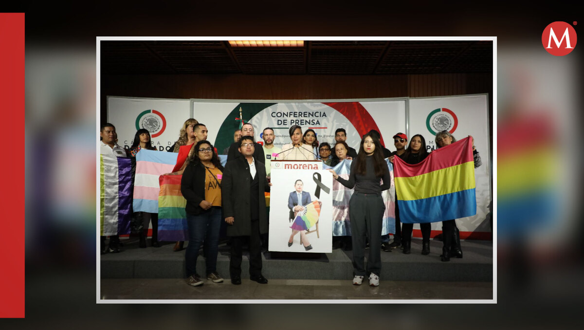 Salma Luévano acompañada de representantes de la comunidad LGBT | Especial