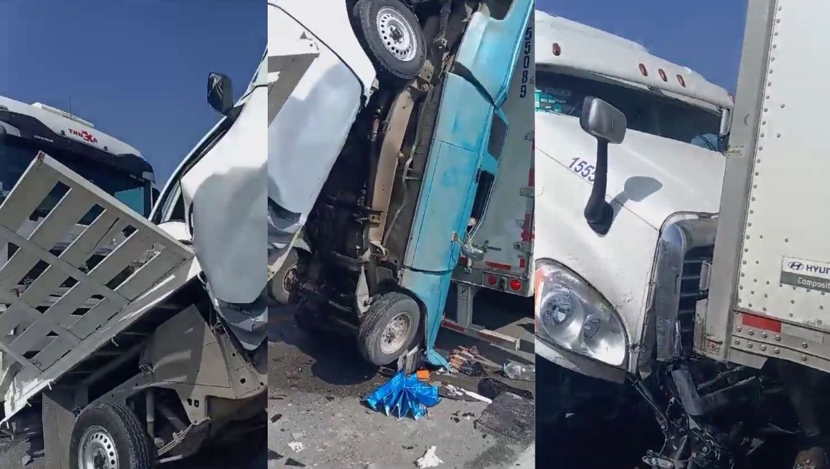 Todo ocurrió cuando una de las unidades de carga chocó por alcance a una de las camionetas | Especial