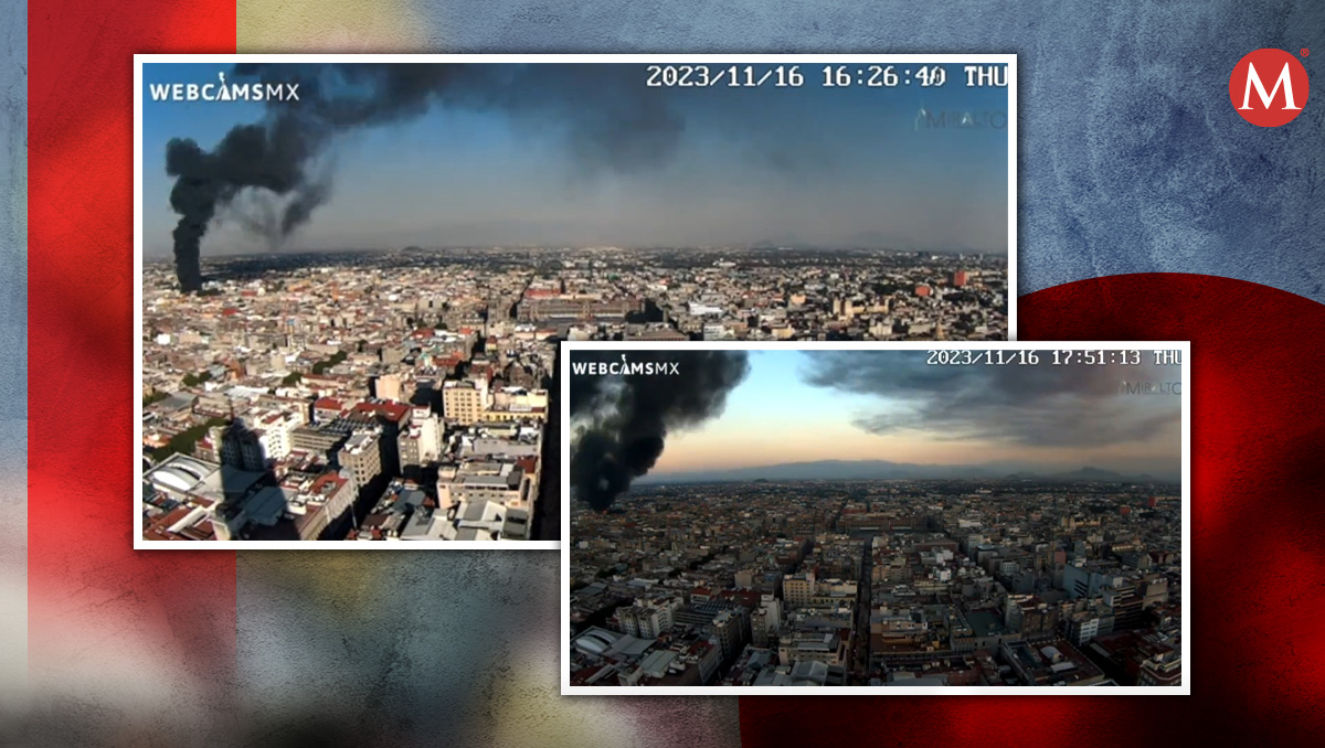 La columna de humo fue vista desde zonas como el poniente de la Ciudad de México.| Especial.