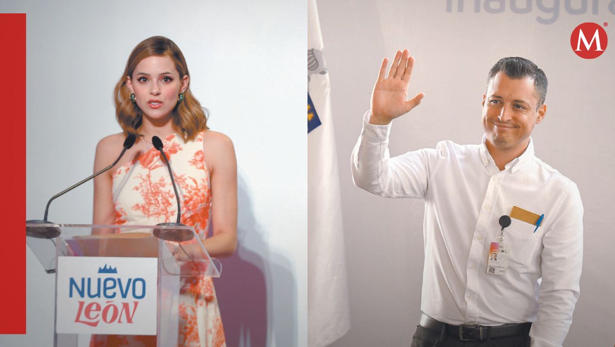 Mariana Rodríguez, titular de Amar a Nuevo León, y Luis Donaldo Colosio, alcalde de Monterrey. Jorge López y Raúl Palacios