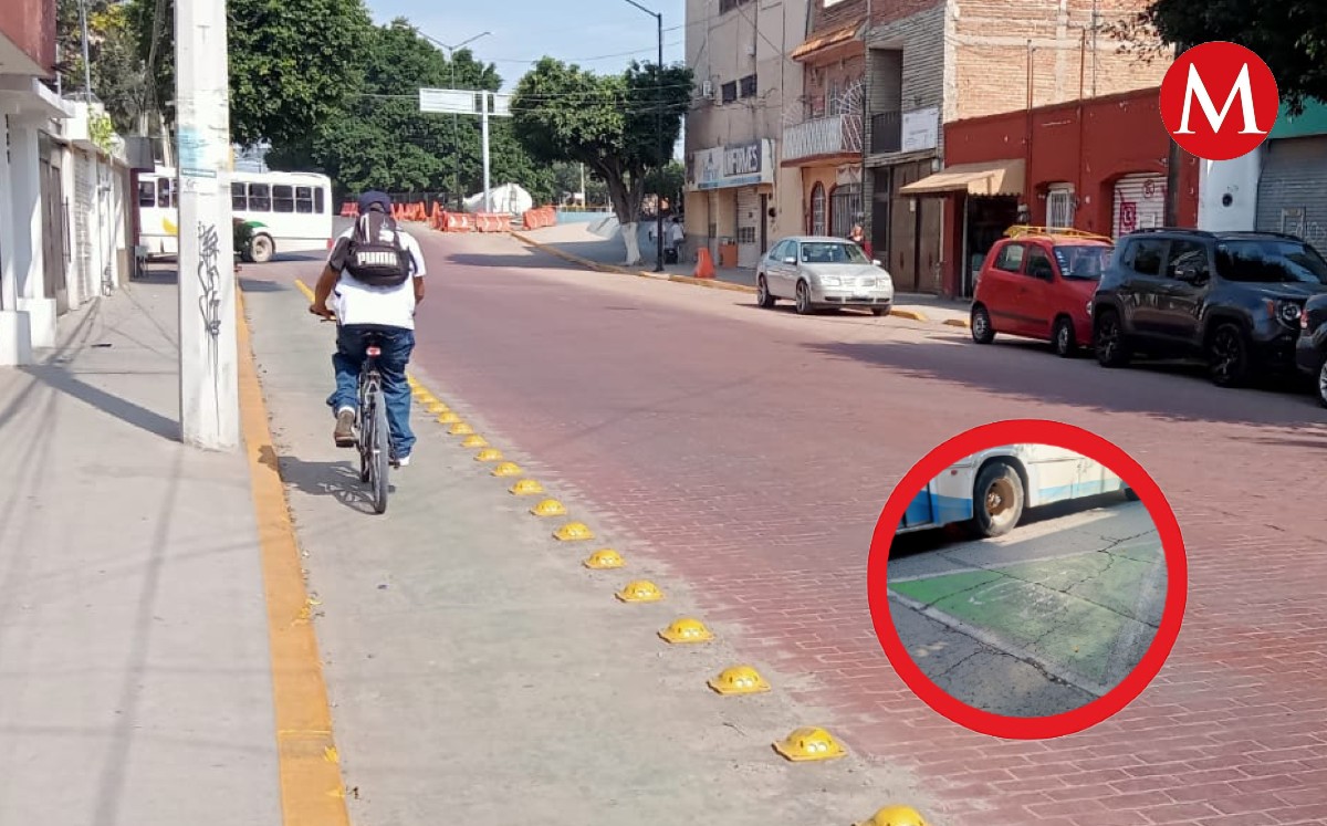 Ciclistas de León muestran preocupación por el deterioro de ciclovías en zona centro | Cortesía