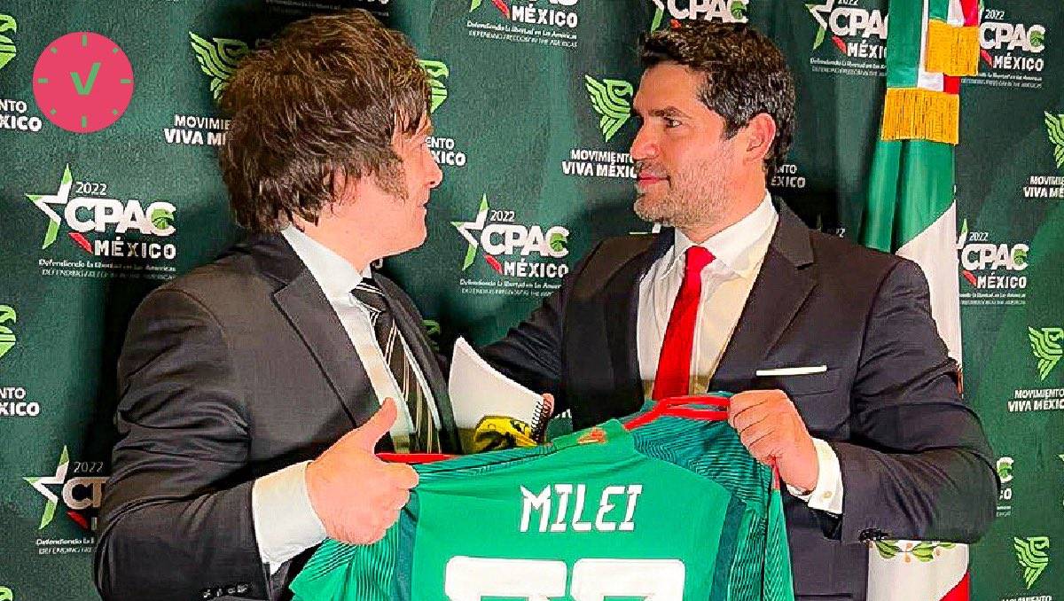 Eduardo Verástegui junto a Javier Milei | X