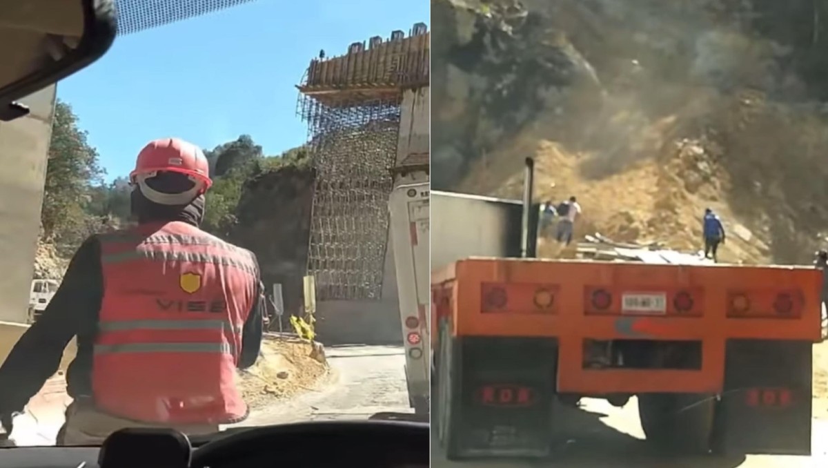 Imágenes del desplome en carretera de Hidalgo.