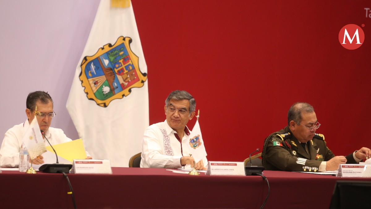 Américo Villarreal en reunión de secretarios de Seguridad. (Yazmín Sánchez)