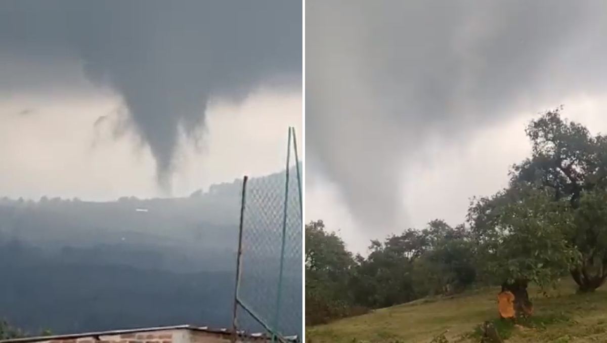 El tornado fue captado ayer por la tarde en Michoacán. | Twitter