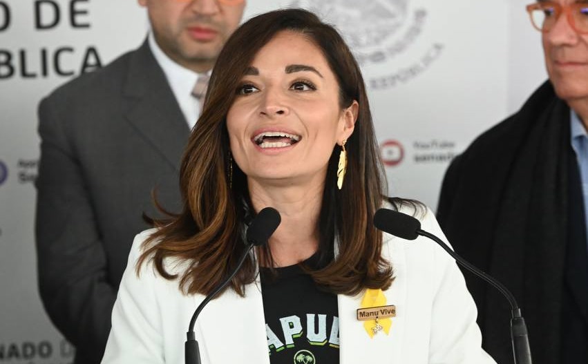 Laura Ballesteros rinde protesta como senadora de Movimiento Ciudadano. (Twitter)