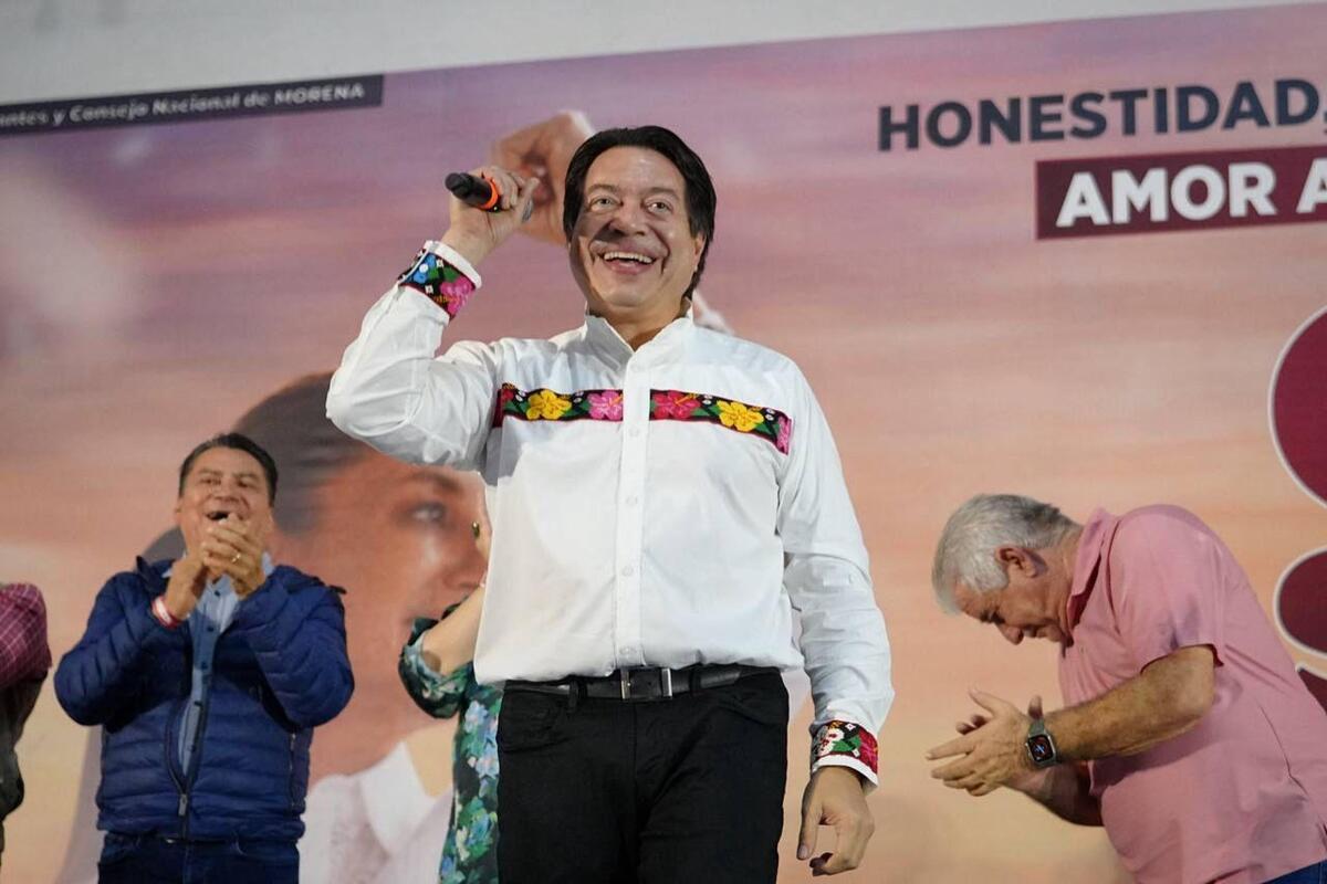 Mario Delgado en evento de Claudia Sheinbaum desde Tabasco. (Especial)