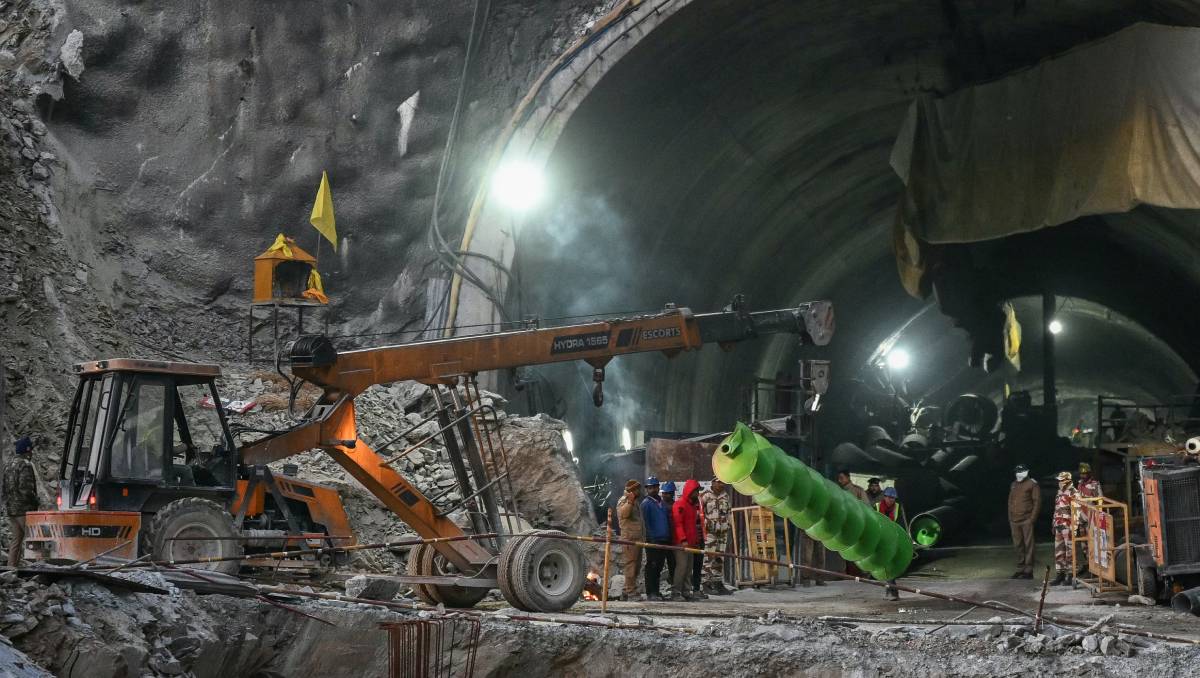 Trabajo para rescatar a los mineros en Uttarakhand, India | AFP