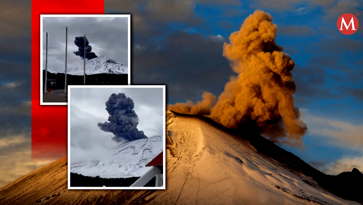 Volcán Popocatépetl: usuario TikTok comparte impresionante video | Diseño Milenio/ TikTok/ Andrés Lobato