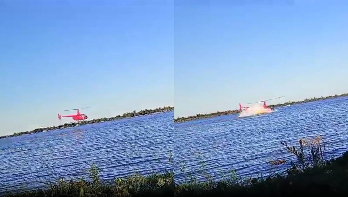 La aeronave Robinson 55  se estrelló contra el río Paraná | Especial