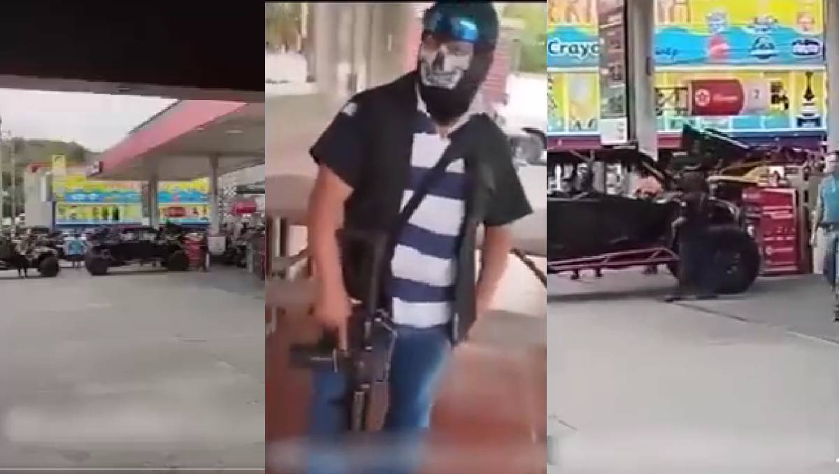 El convoy de civiles armados hizo sus compras como si nada | Especial