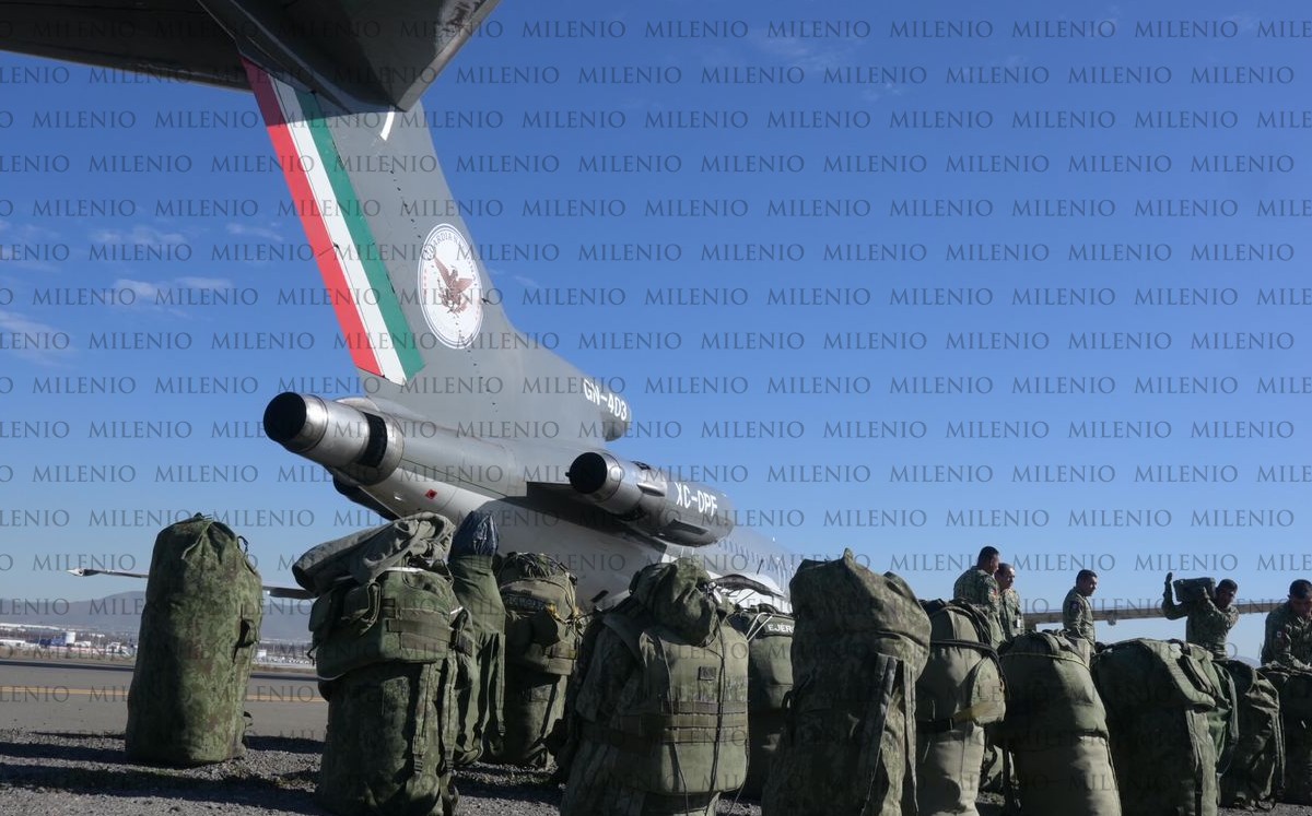 Los elementos arribaron en un avión de la Guardia Nacional (Said Betanzos)